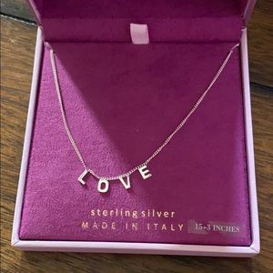 Love sterling silver necklace